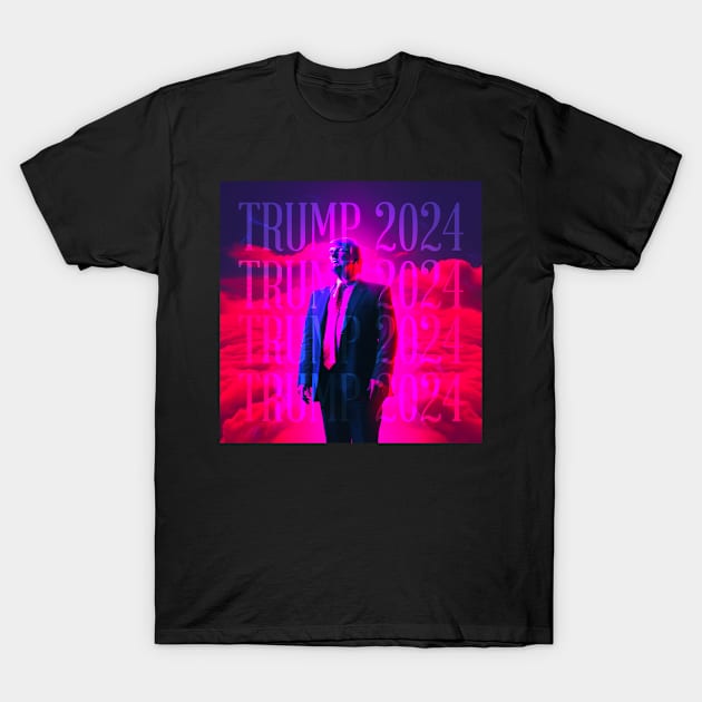 Vaporwave Retrowave Synthwave Donald Trump 2024 President Election Republican Conservative T-Shirt by bullquacky